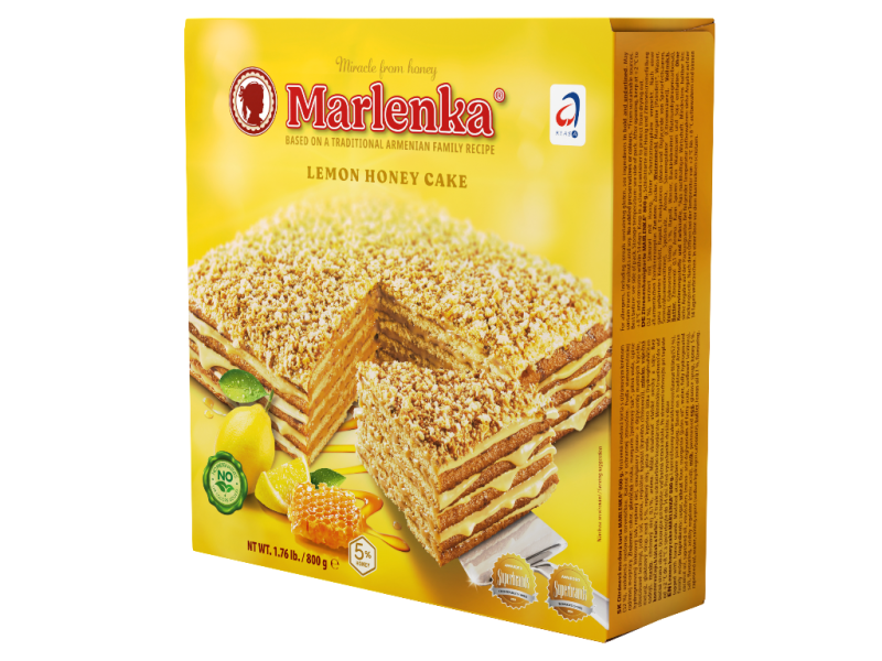 Tort Marlenka cu Miere și Lămâie 800g – Gust Autentic, Dulce-Acrișor, din Ingrediente Naturale