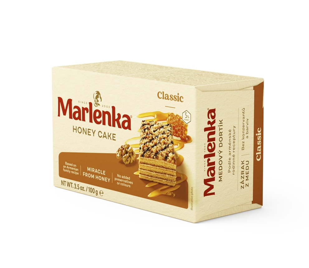 Tort Marlenka Clasic cu Miere și Nucă 100g – Gust Autentic, Rețetă Tradițională