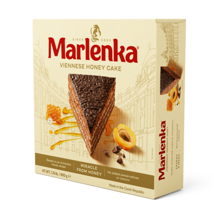 Tort Marlenka Viennese 800g – Deliciu cu Miere Naturală, Gem de Caise și Glazură de Cacao